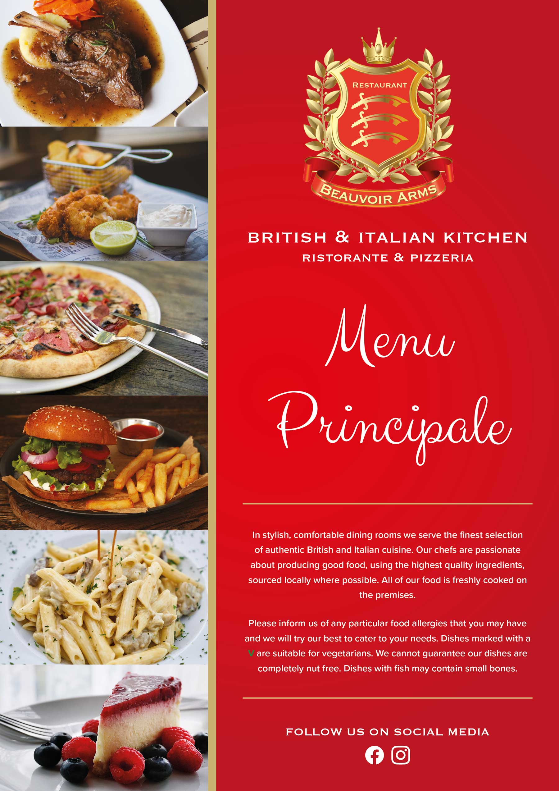 Italian Restaurant Menu Billericay